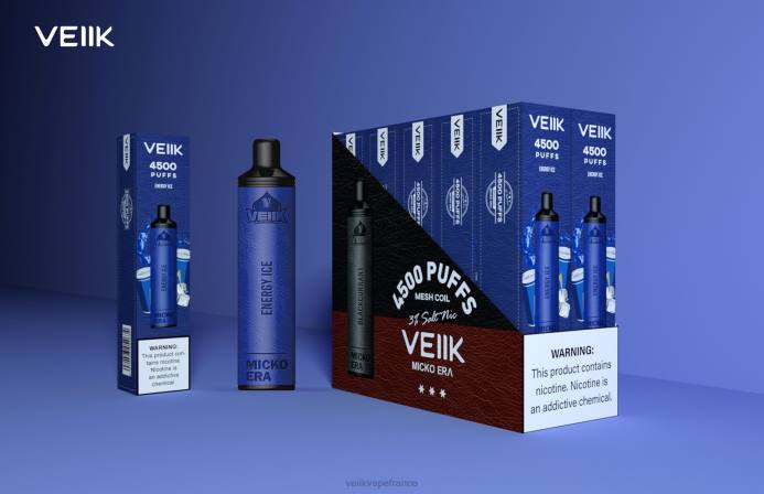 VEIIK Airo Kit France - VEIIK Micko Era 4500 bouffées jetables 30 mg glace énergétique 8H867