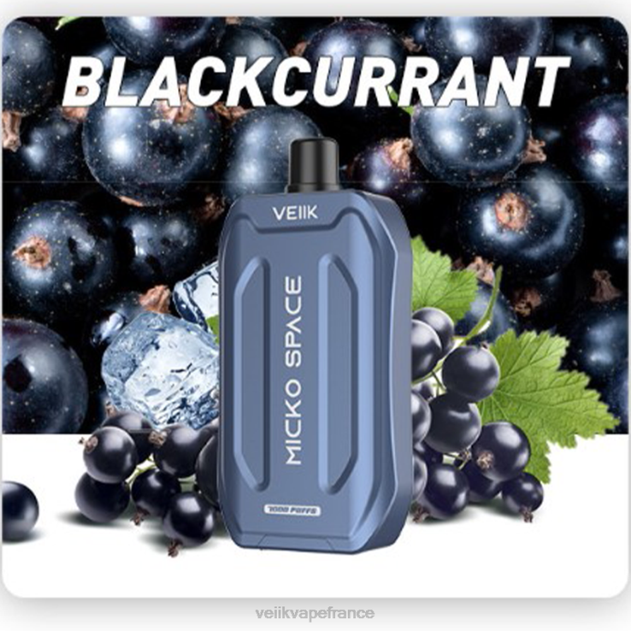 VEIIK Vape France - VEIIK Micko Space vape jetable 7000 bouffées cassis 8H8641