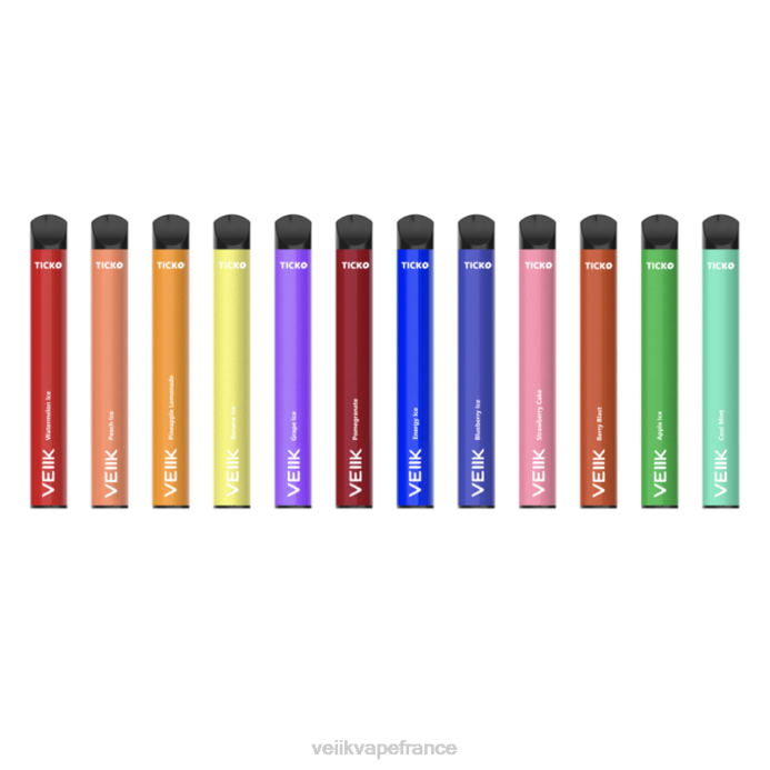 VEIIK Vape France - VEIIK Ticko vape jetable 1200 bouffées plusieurs saveurs 8H8631