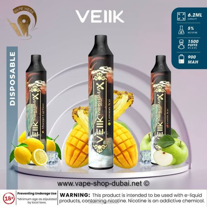 VEIIK Vape Paris - VEIIK Micko MAX vape jetable 1500 bouffées litchi mangue 8H8642
