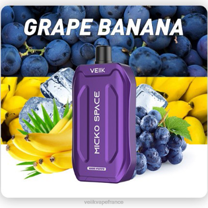 VEIIK Vape Review - VEIIK Micko Space vape jetable 7000 bouffées banane raisin 8H8635